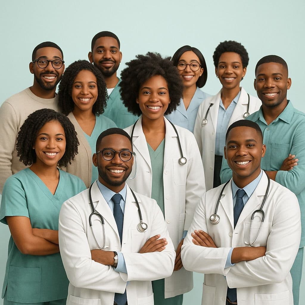 Team of diverse healthcare professionals